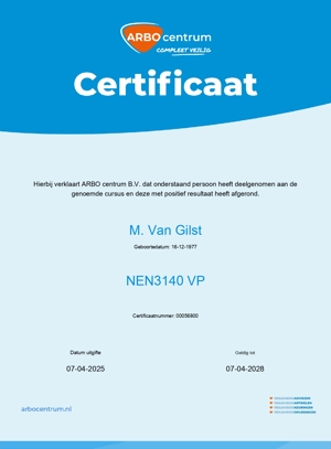 Certificaat M. Van Gilst 00056800 Vop Page 0001